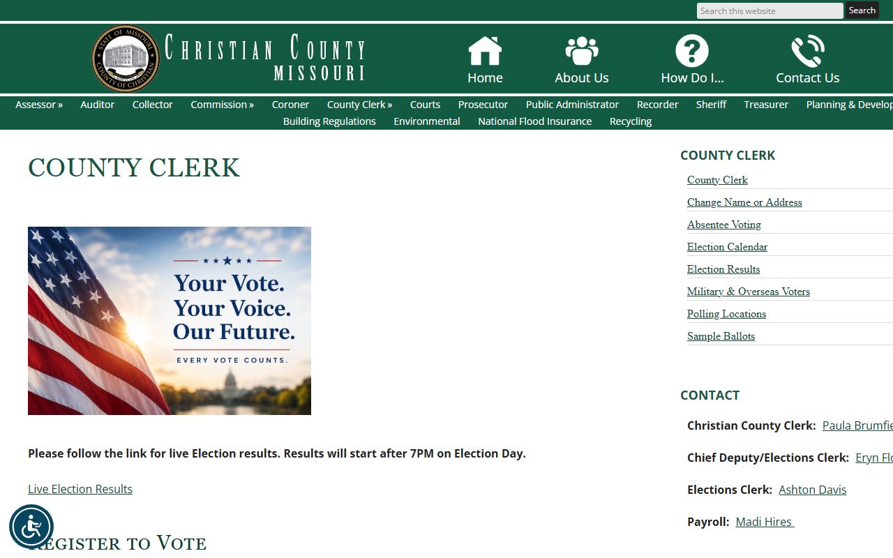Christian County Clerk official county office page