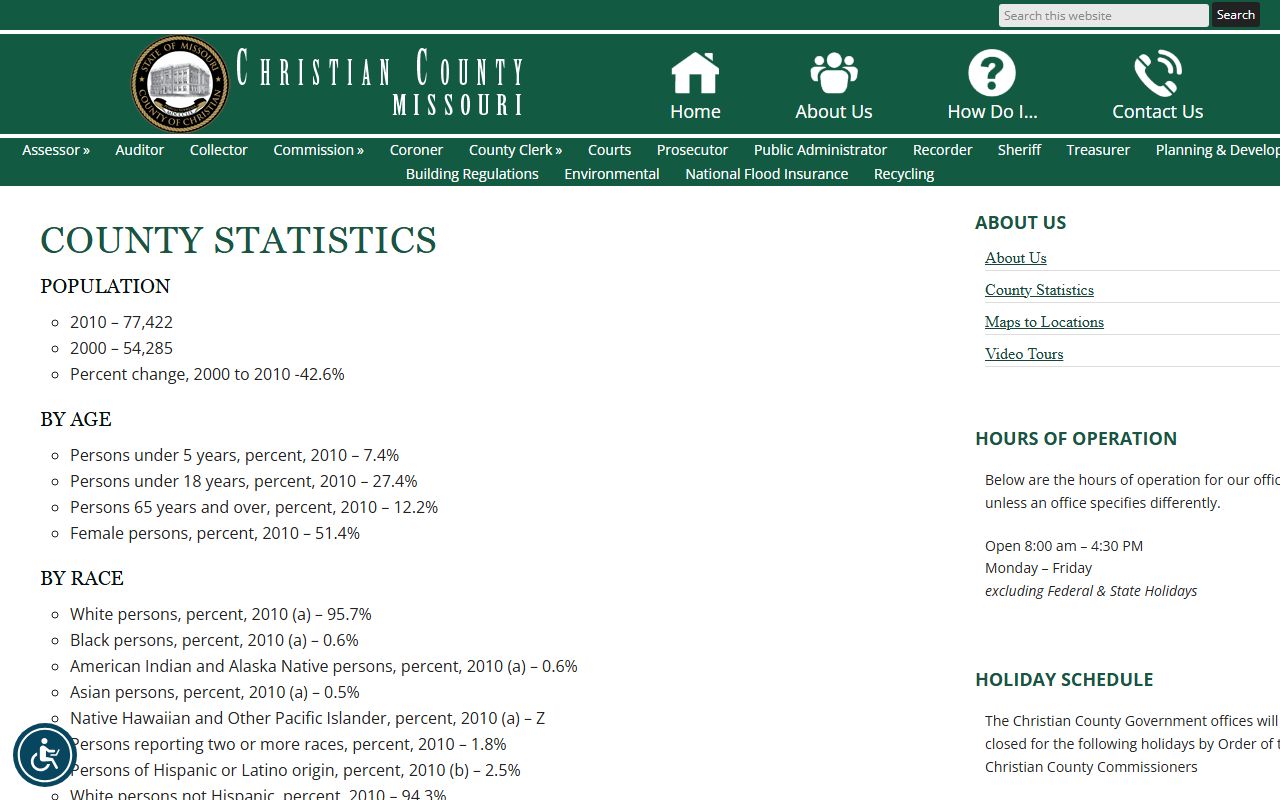Christian County court records county statistics page
