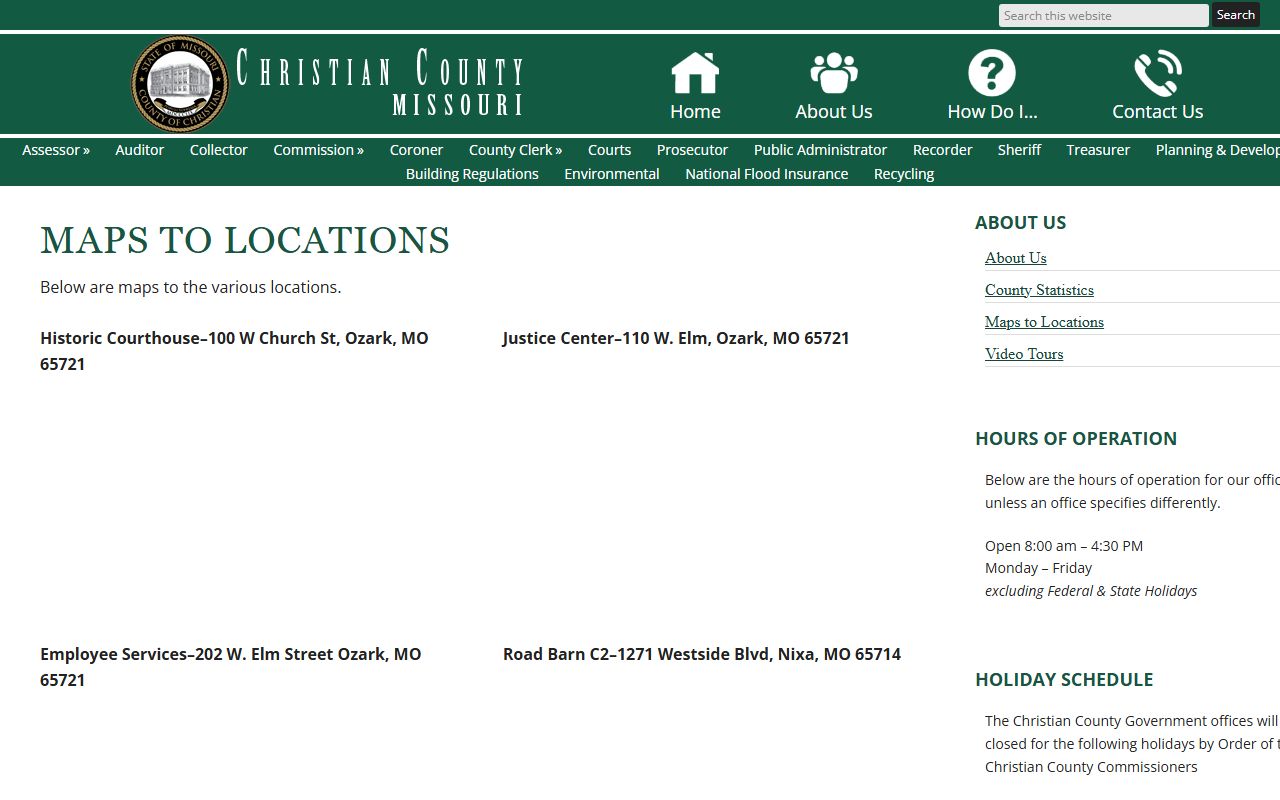 Christian County court records county map and office locations